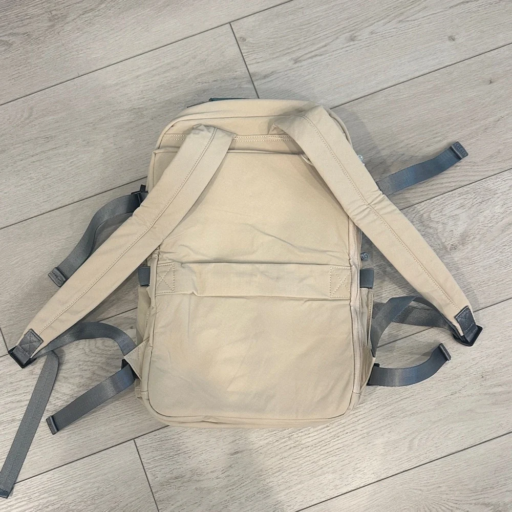 Newbella Cream Backpack with Slate Accents - Picture 2 of 5